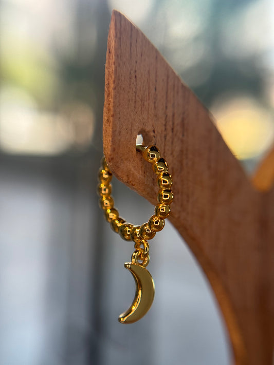 Beaded moon hoop