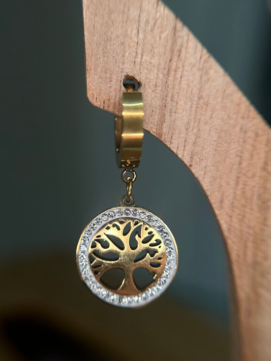 Tree of Life Hoops Pair