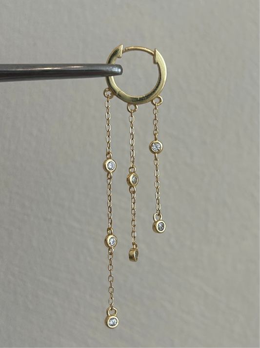 Triple Stud Chain Dangle pair