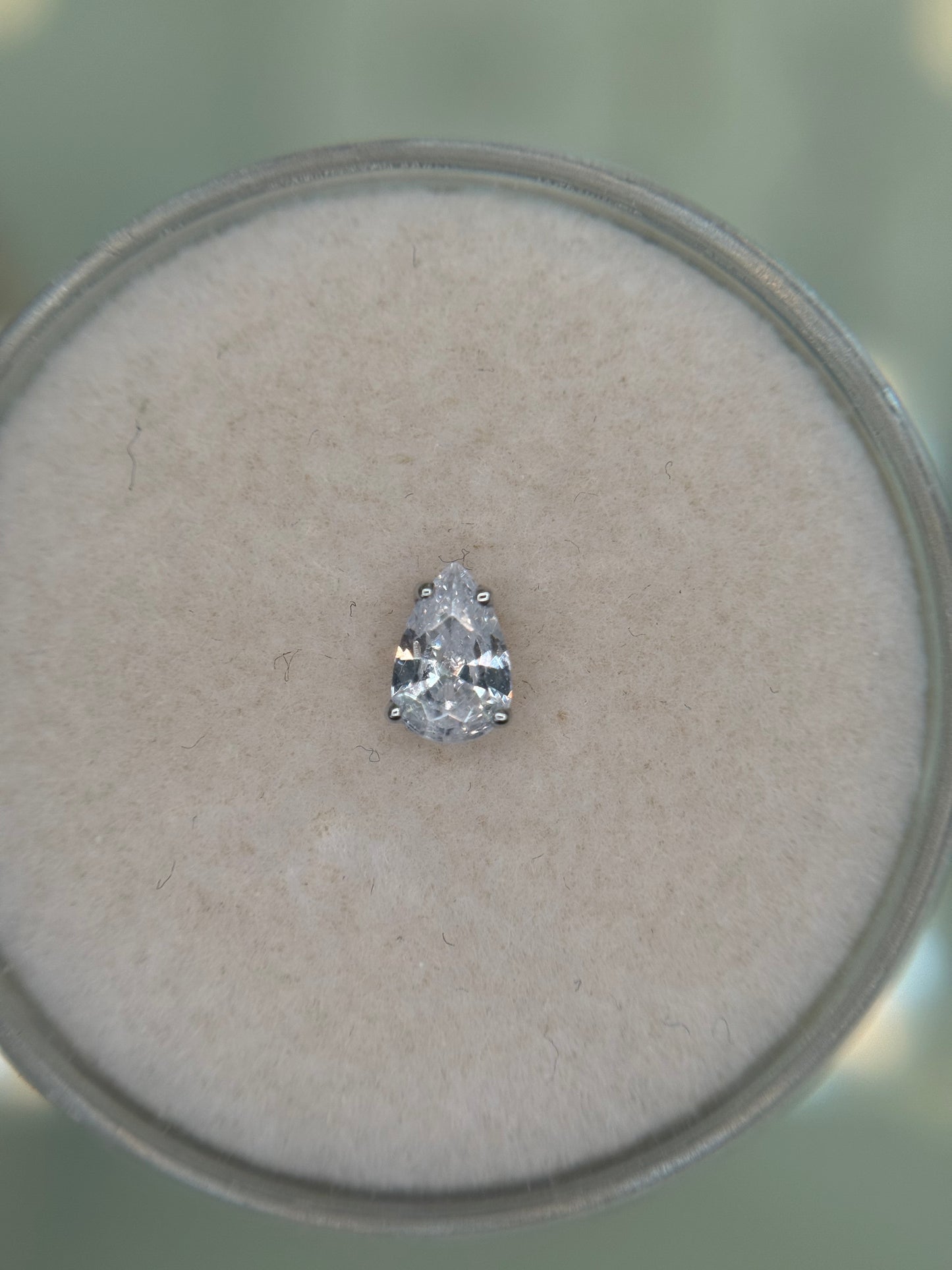 14k pear Swarovski
