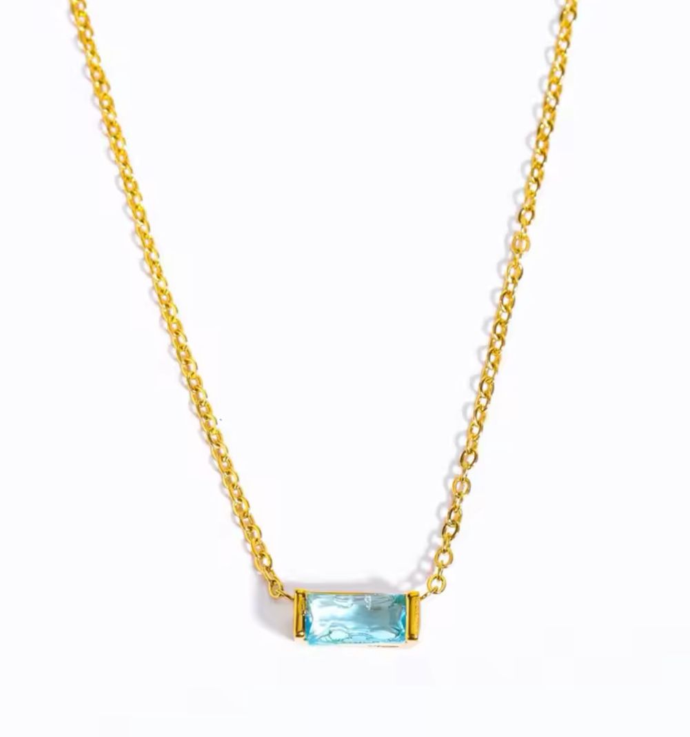 March Stone Necklace