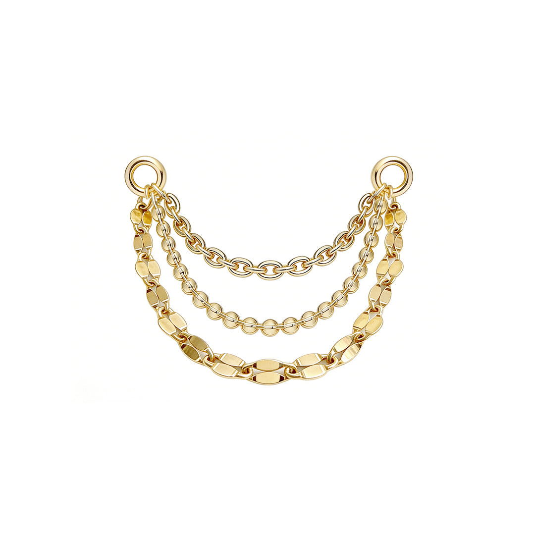 14k Triple Textured Chain