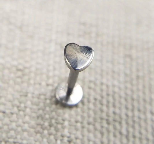 Plain Heart Titanium Labret