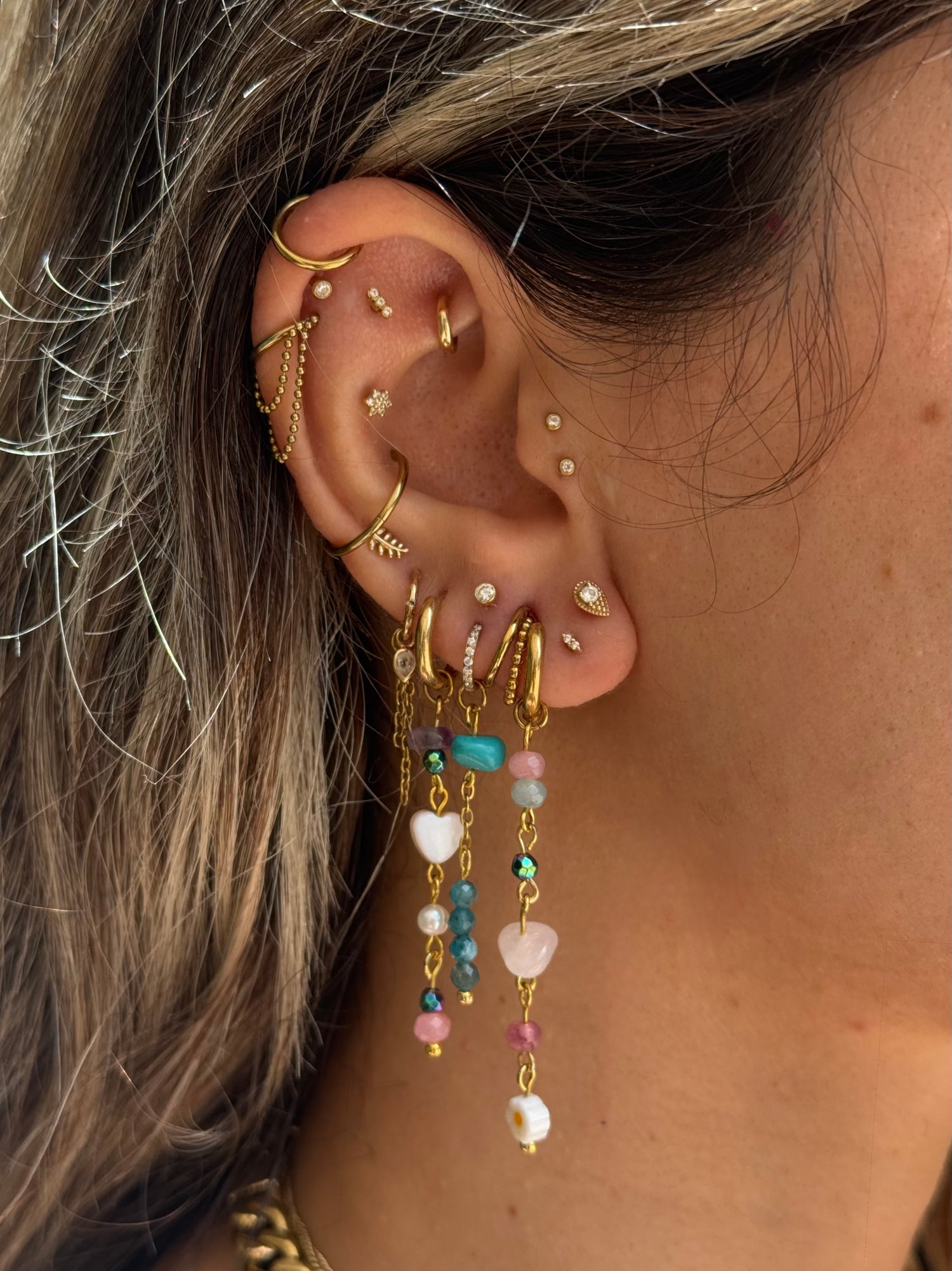 Hoops Dangle handmade