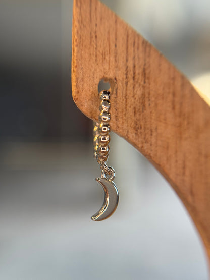 Beaded moon hoop