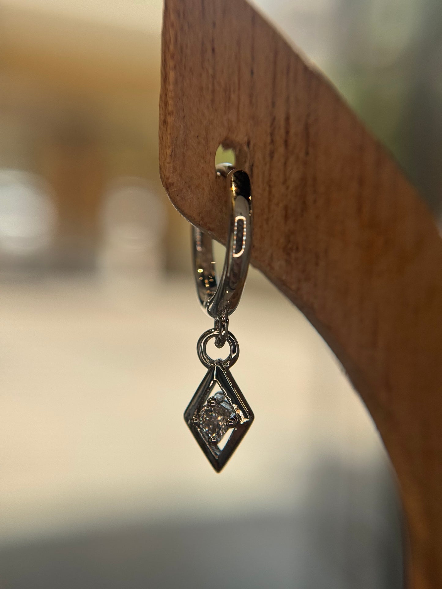 Hollow diamond stud pair