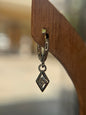 Hollow diamond stud pair