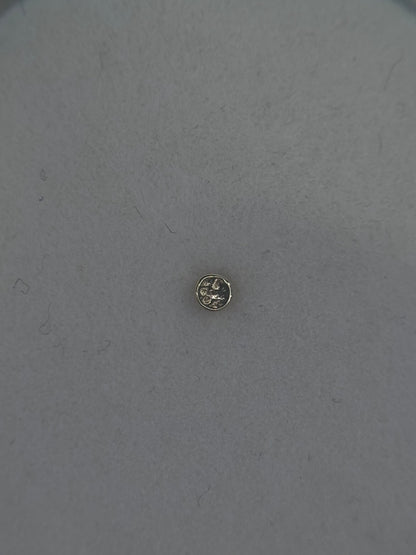 14k nose hammered top