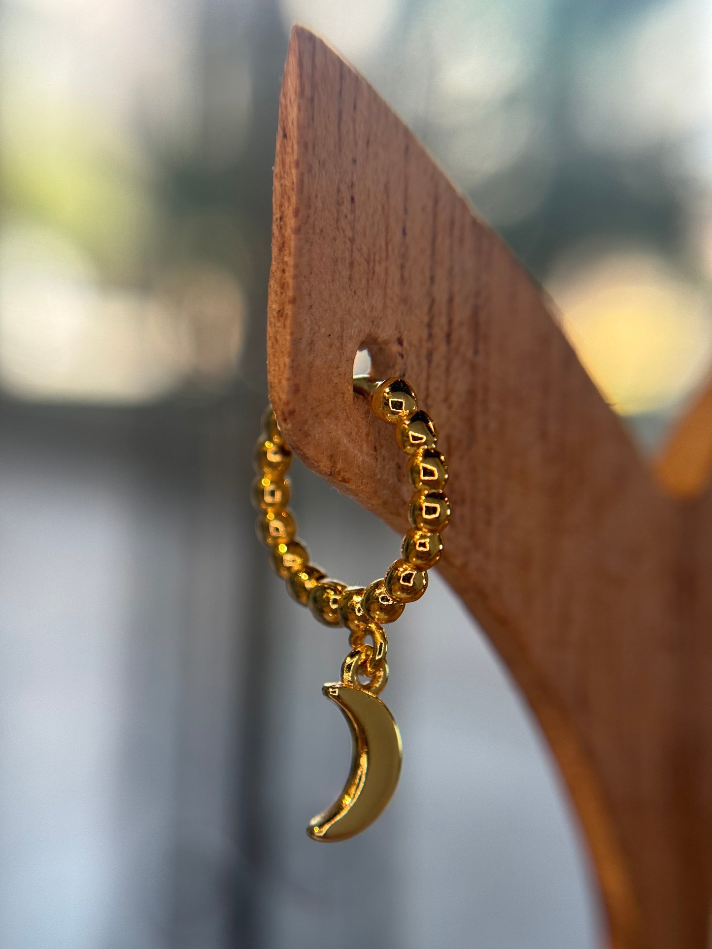 Beaded moon hoop