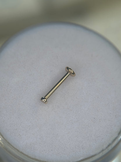 14k nose hammered top