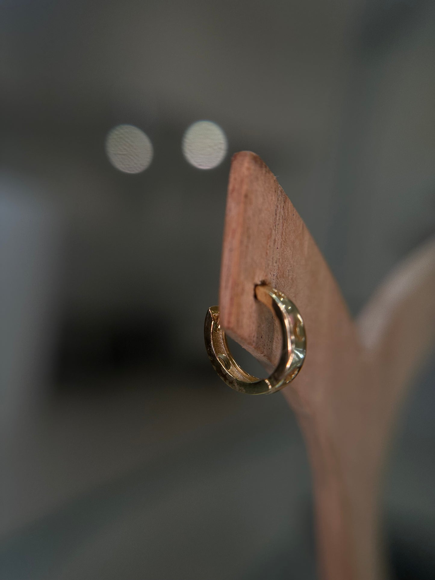 Stamped Moon Plain Hoop