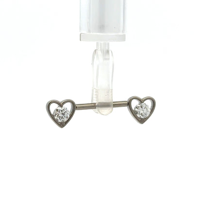 Heart stone nipple bar