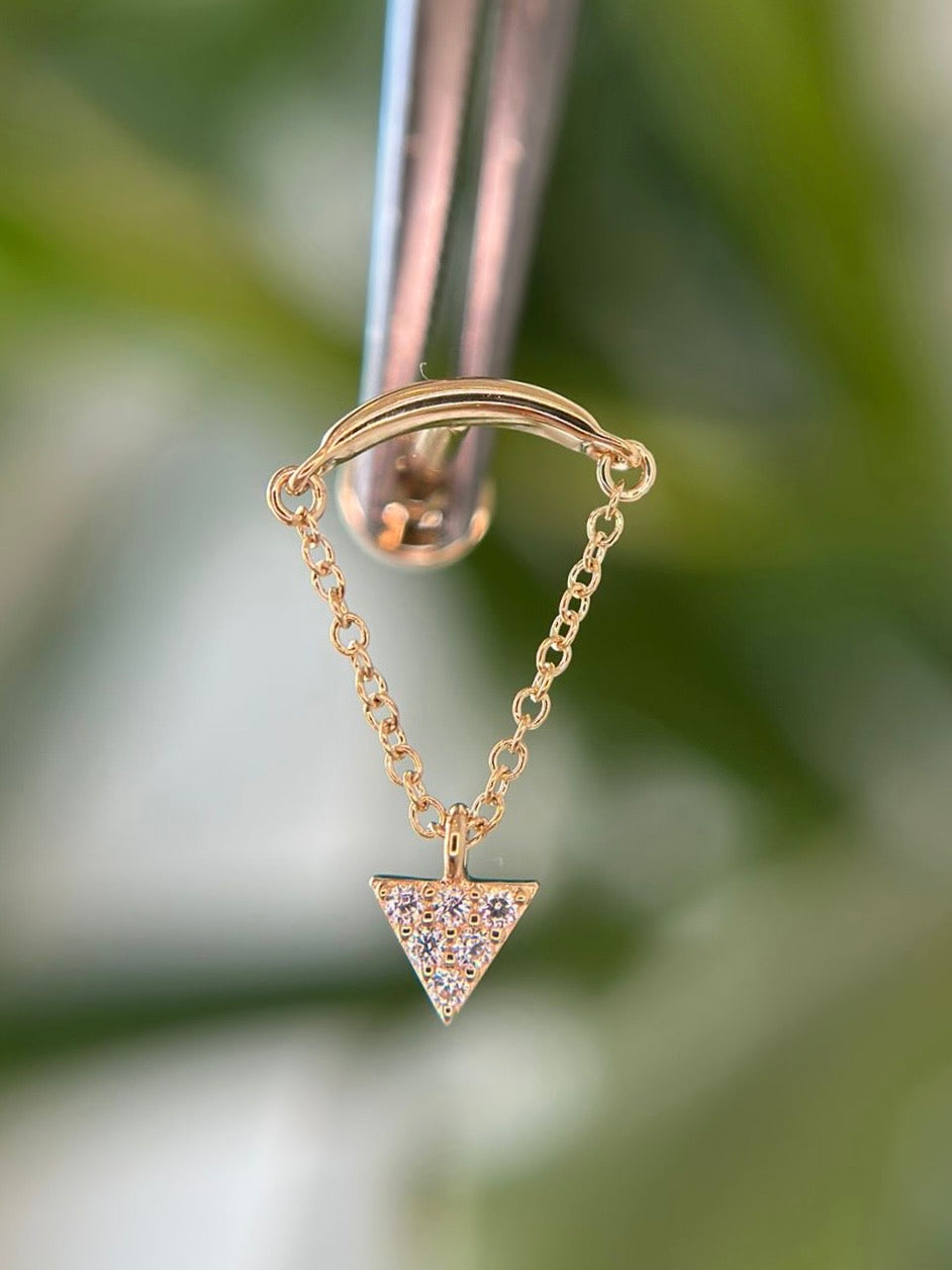 14k Triangle hidden helix