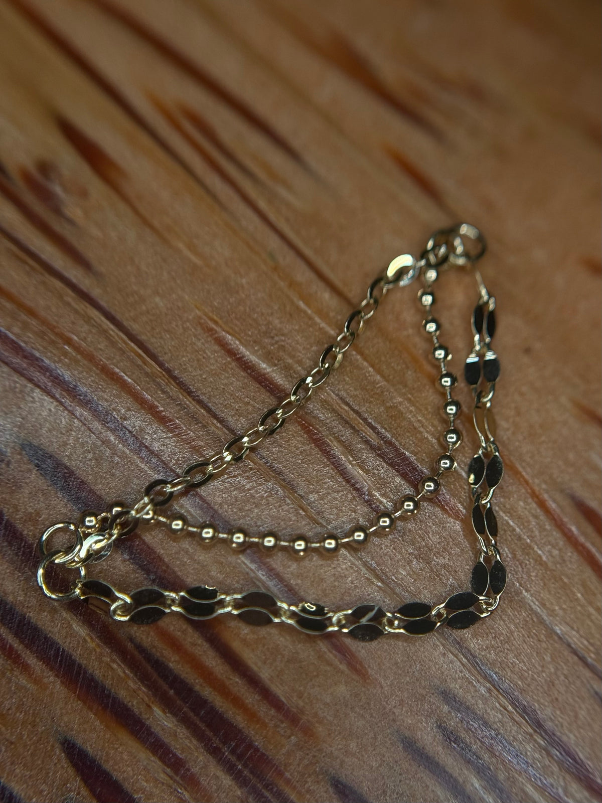 14k Triple Textured Chain