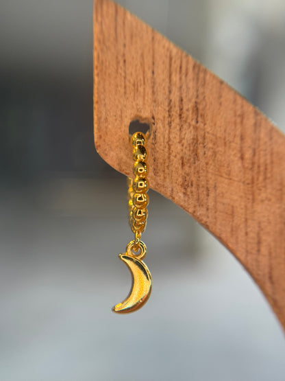 Beaded moon hoop