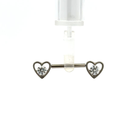 Heart stone nipple bar