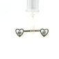 Heart stone nipple bar