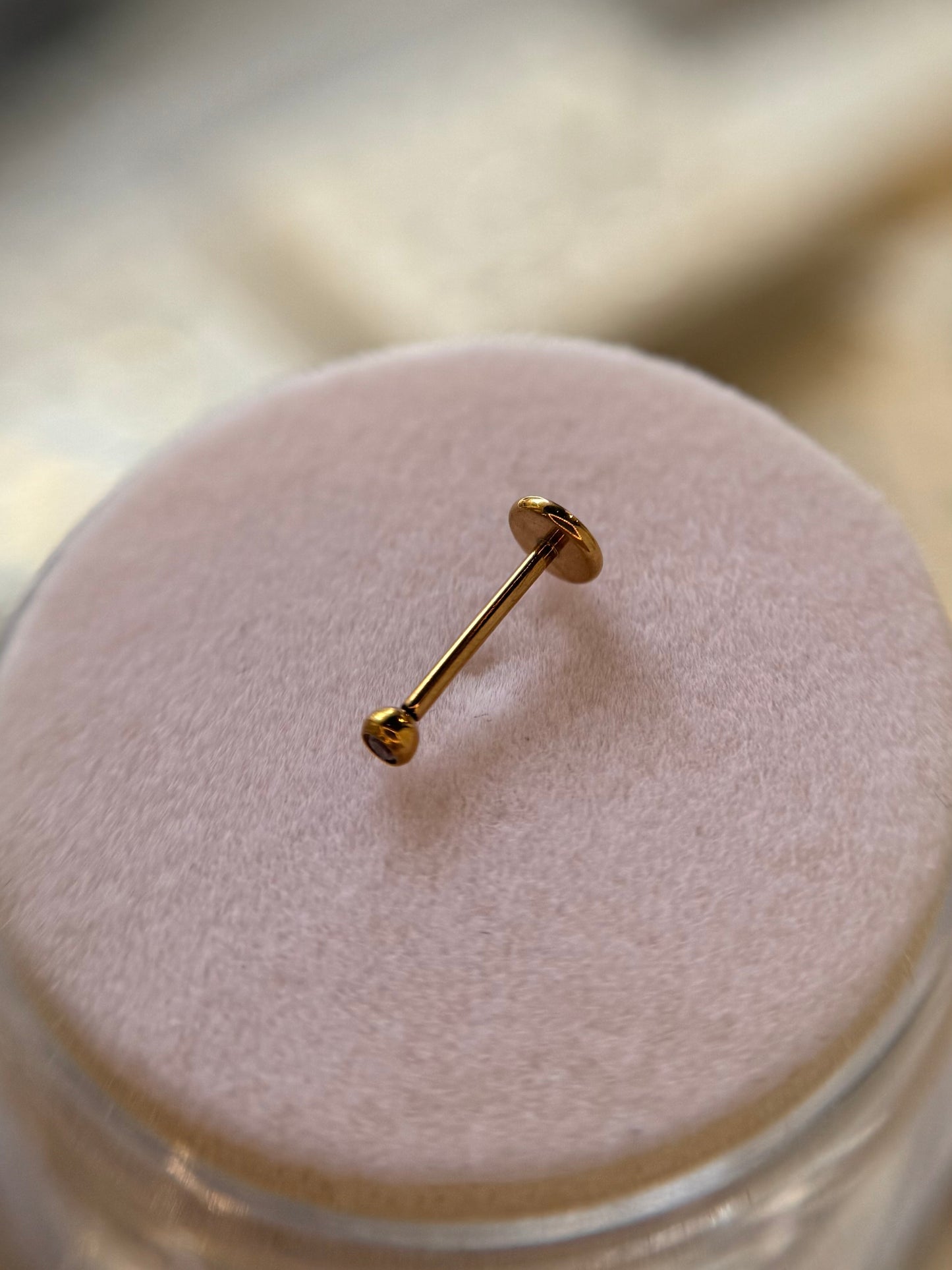 Bordered nose stud push pin