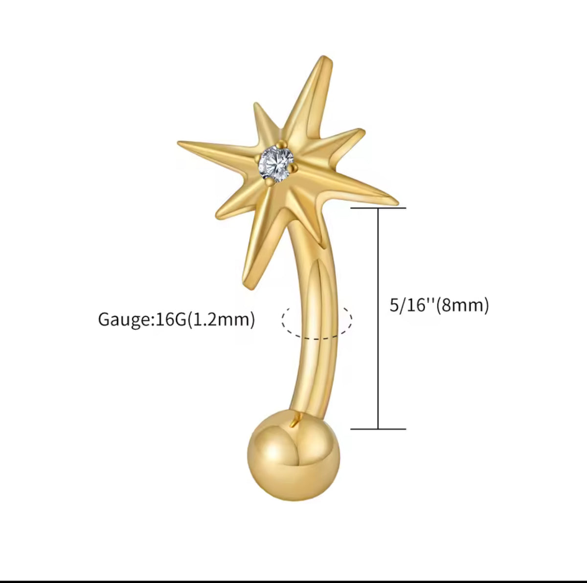 Star Rook Piercing Plain Star rook – The Piercing Spot