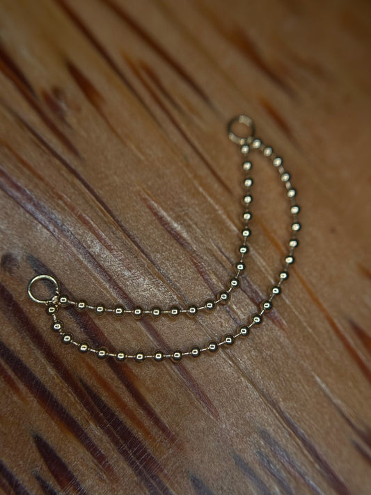 14k 34mm Double Beaded Chain