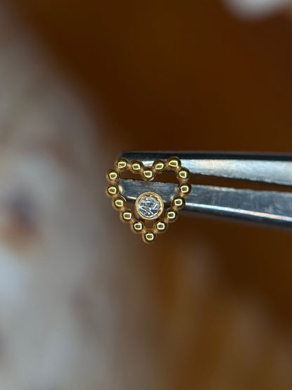 Beaded Heart With Stud