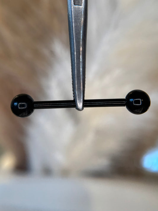 Black ball barbell