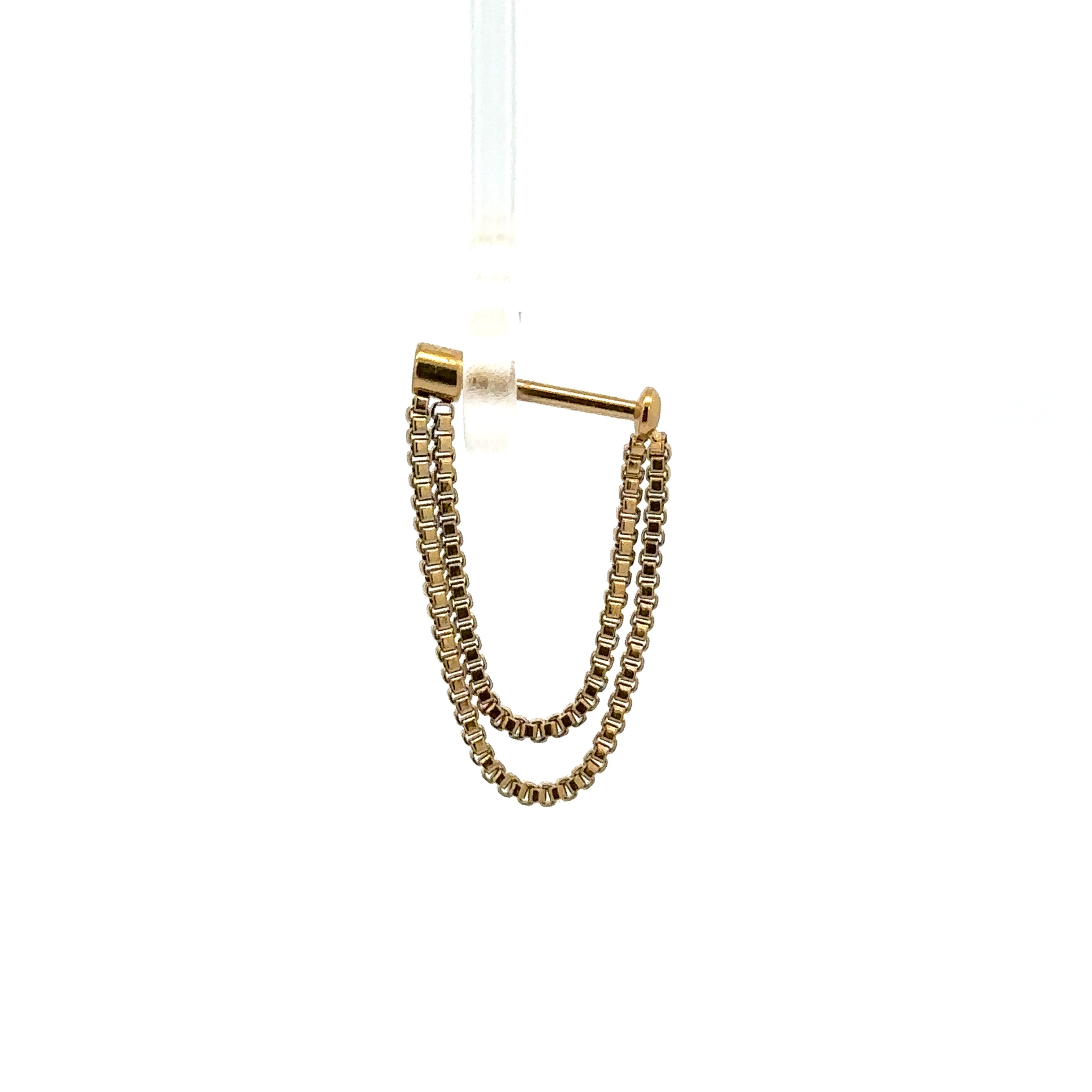 14K Gold labret chain – piercingspot