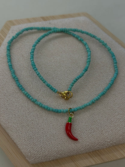 Hot red Chili pepper Necklace