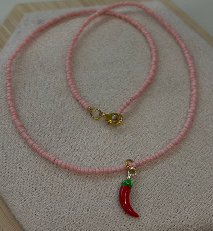 Hot red Chili pepper Necklace