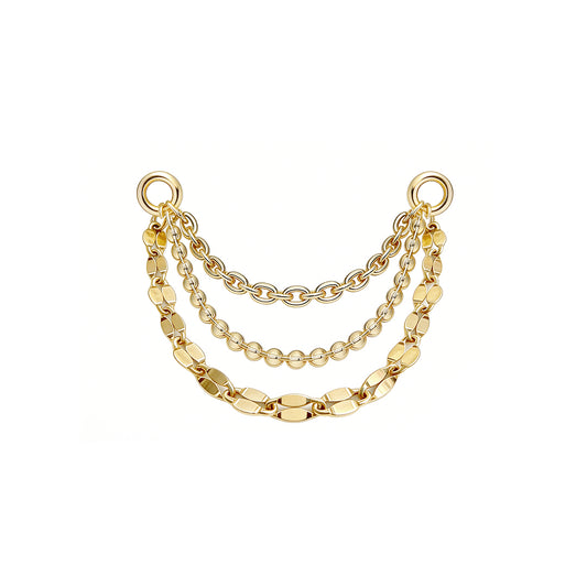 14k Triple Textured Chain