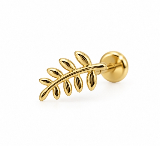 14k Plain Olive Leaf