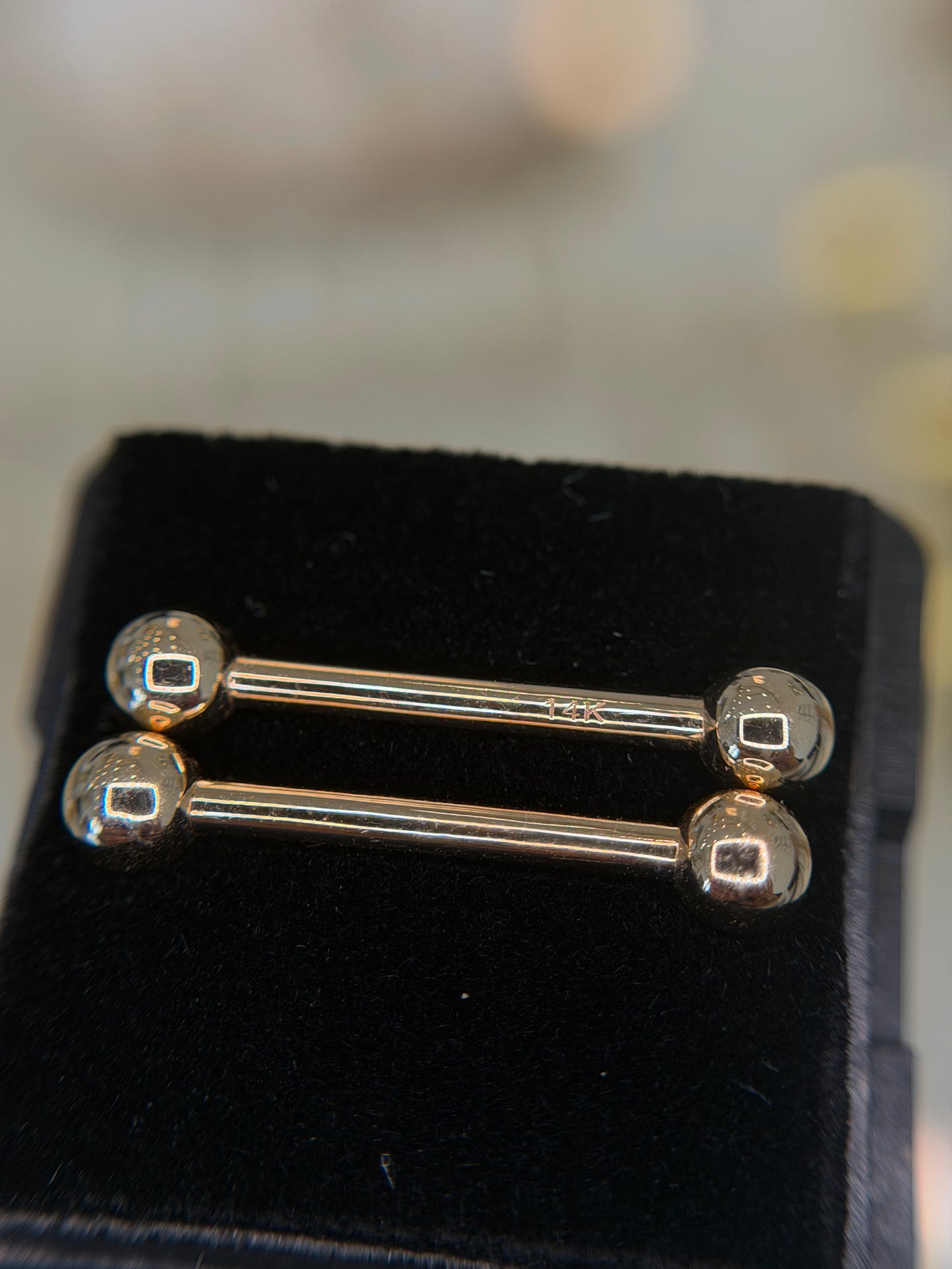 14k Plain Nipple Bar
