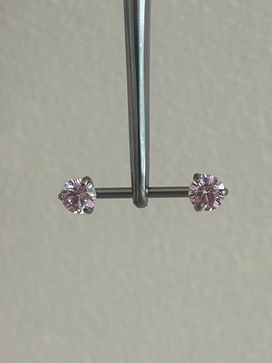 Pink stone nipple bar
