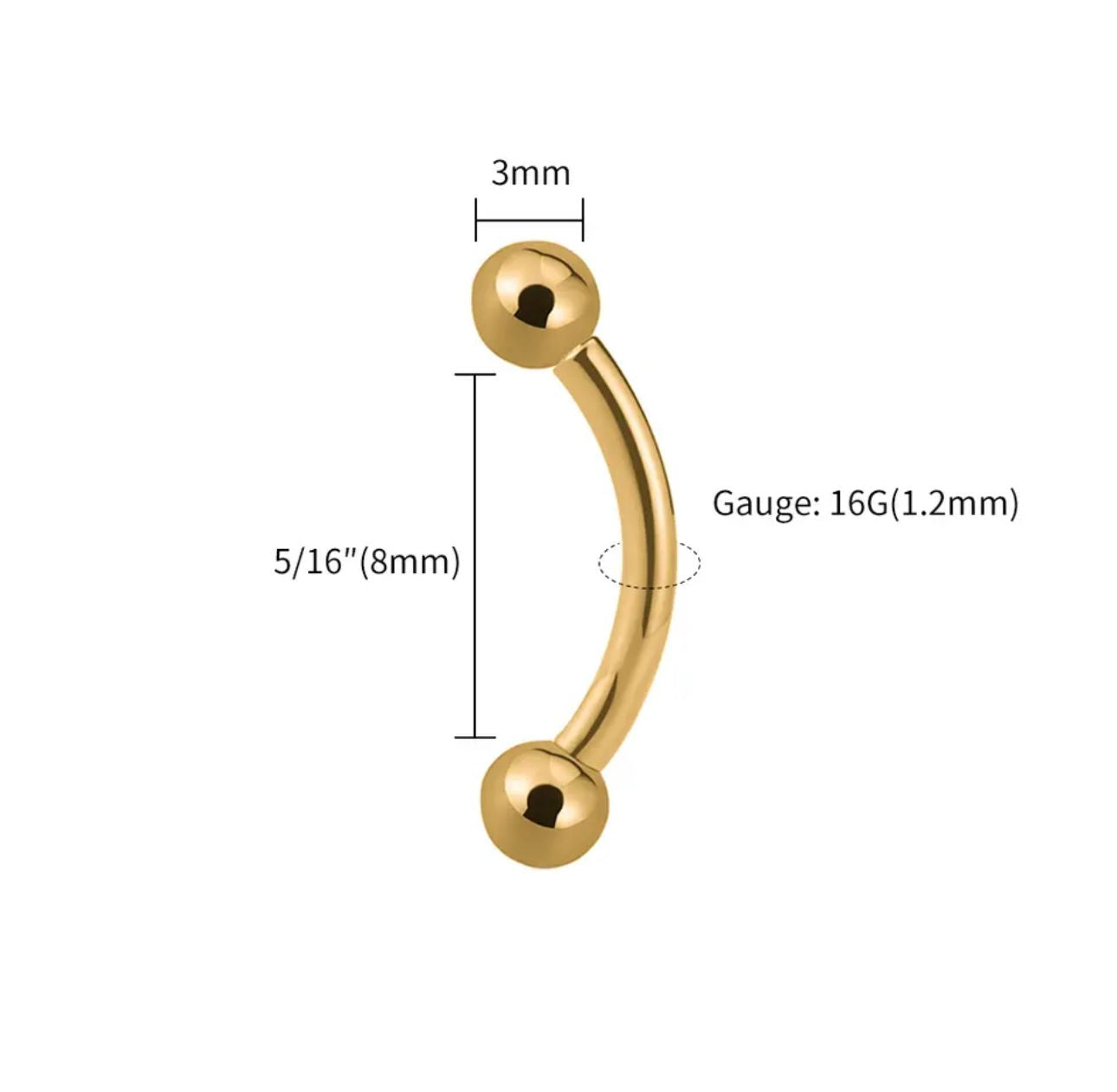 Titanium Standard Curved Barbel