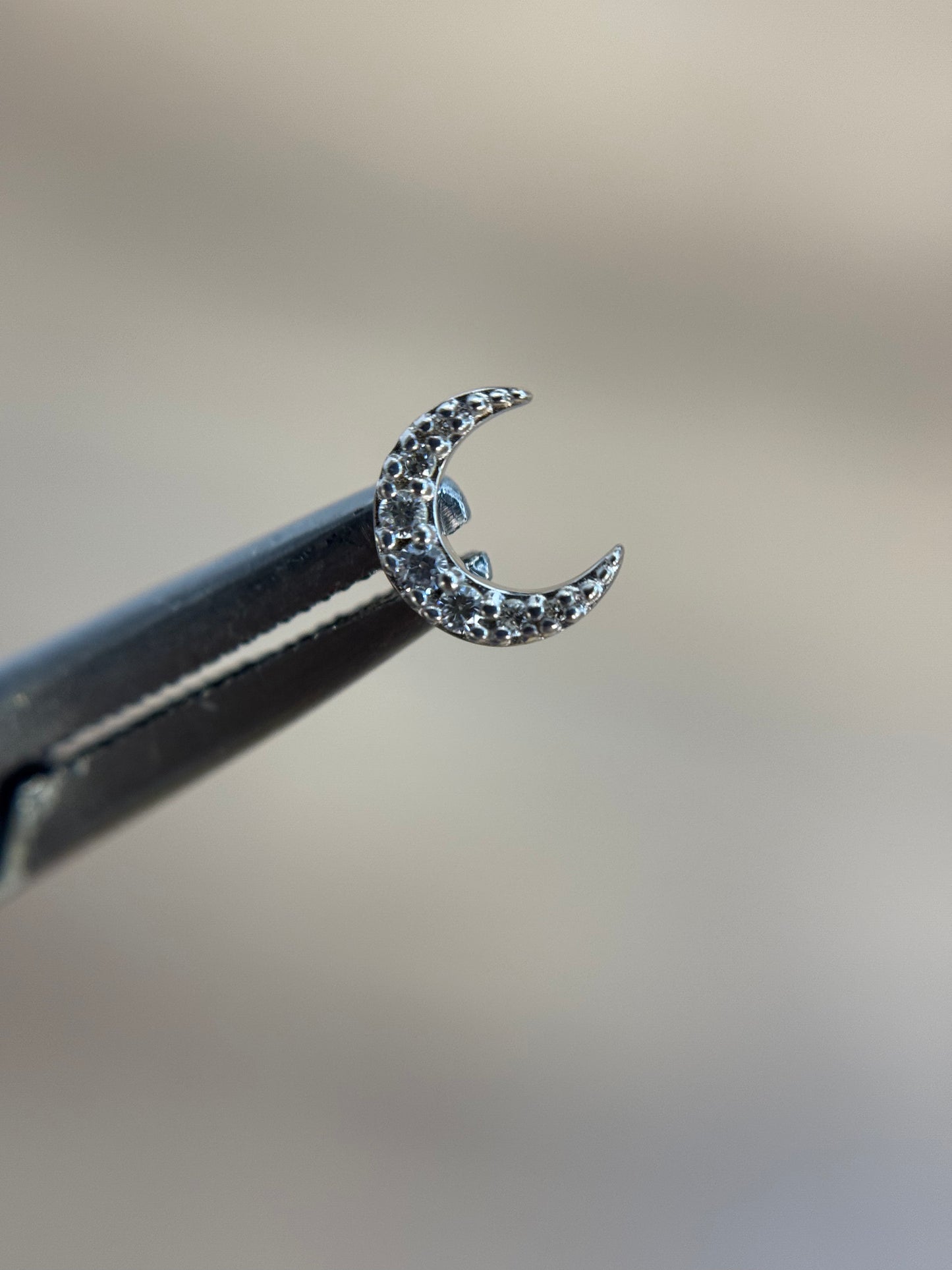 14k Swarovski moon