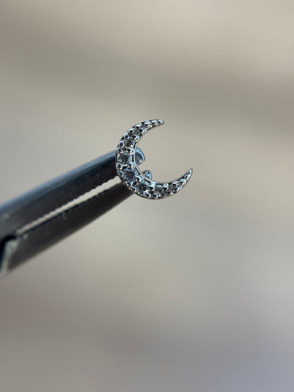 14k Swarovski moon