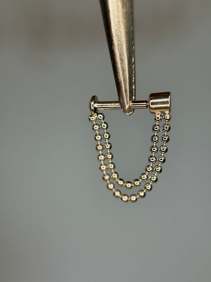 14K labret chain