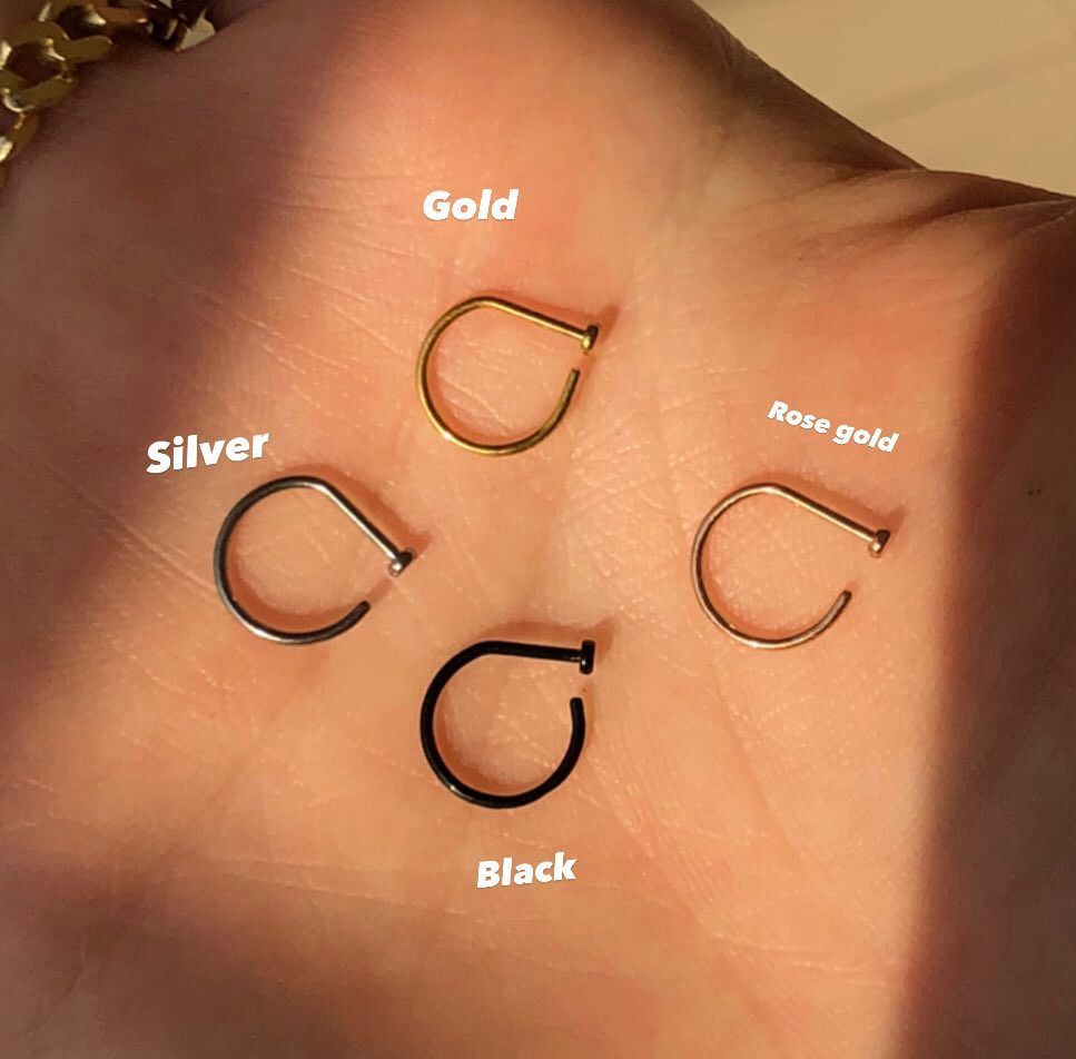 Titanium rose gold hot sale nose ring